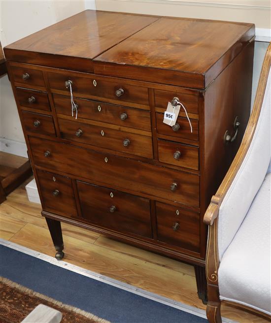 A George III inlaid mahogany washstand W.68cm